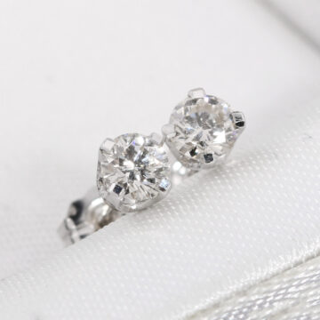 Złote kolczyki z brylantami 0.47ct białe złoto 14K