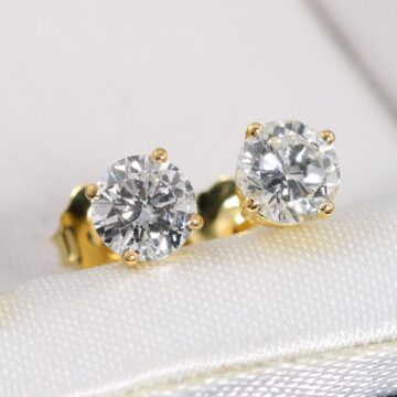 Złote kolczyki z brylantami 1.07ct luksusowe 18K